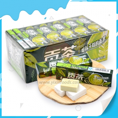 твърди бонбони с мляко с вкус на зелен чай